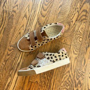 EUC MINI BODEN sneakers Furry and Glitter Animal Print Velcro size 36/US4